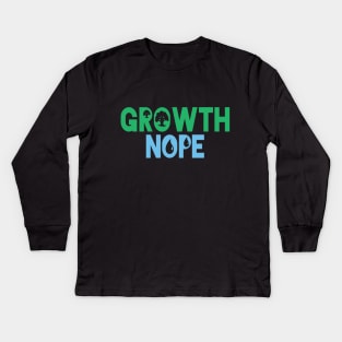 Green-Blue Nope Growth Kids Long Sleeve T-Shirt